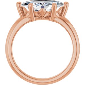 14K Rose Gold 13x6.5 mm Marquise Ring Mounting – image 3