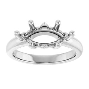 18K Palladium White Gold 13x6.5 mm Marquise Ring Mounting – image 6