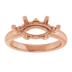 18K Rose Gold 13x6.5 mm Marquise Ring Mounting – image 6