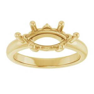 10K Yellow Gold 13x6.5 mm Marquise Ring Mounting – image 6