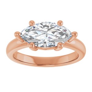 10K Rose Gold 13x6.5 mm Marquise Ring Mounting – image 5