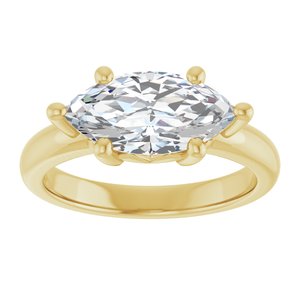 10K Yellow Gold 13x6.5 mm Marquise Ring Mounting – image 5