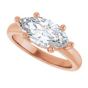 10K Rose Gold 13x6.5 mm Marquise Ring Mounting – image 8