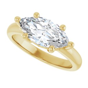 10K Yellow Gold 13x6.5 mm Marquise Ring Mounting – image 8