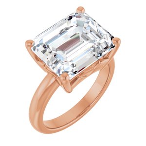 14K Rose Gold 13x11 mm Emerald Ring Mounting