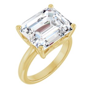 10K Yellow Gold 13x11 mm Emerald Ring Mounting