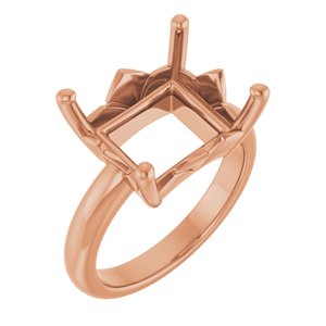 10K Rose Gold 13x11 mm Emerald Ring Mounting – image 2