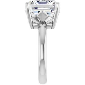 18K White Gold 13x11 mm Emerald Ring Mounting – image 7