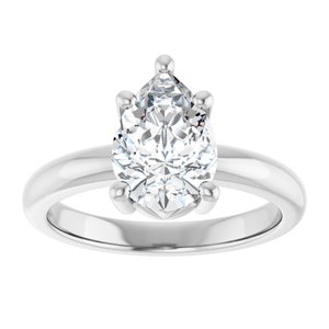18K Palladium White Gold 10x7 mm Pear Ring Mounting – image 5