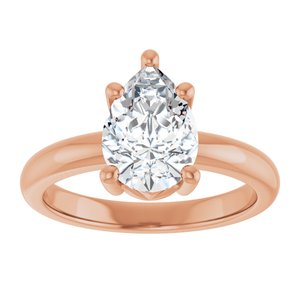 14K Rose Gold 10x7 mm Pear Ring Mounting – image 5