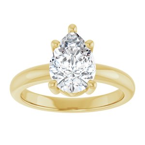 10K Yellow Gold 10x7 mm Pear Ring Mounting – image 5