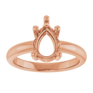 14K Rose Gold 10x7 mm Pear Ring Mounting – image 6