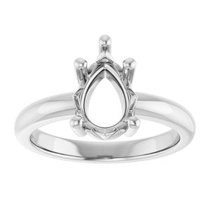 18K Palladium White Gold 10x7 mm Pear Ring Mounting – image 6
