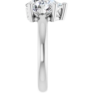 18K Palladium White Gold 10x7 mm Pear Ring Mounting – image 7