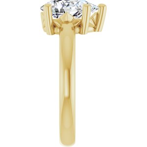 14K Yellow Gold 10x7 mm Pear Ring Mounting – image 7