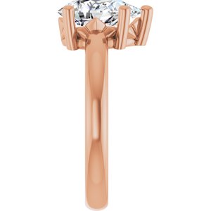 18K Rose Gold 10x7 mm Pear Ring Mounting – image 7