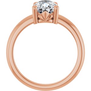 14K Rose Gold 10x7 mm Pear Ring Mounting – image 3