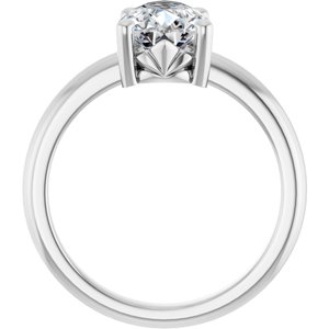 Continuum Sterling Silver 10x7 mm Pear Ring Mounting – image 3