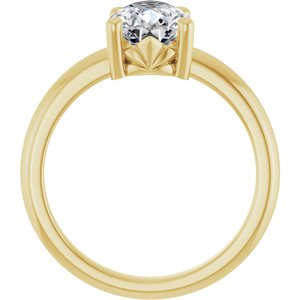 14K Yellow Gold 10x7 mm Pear Ring Mounting – image 3