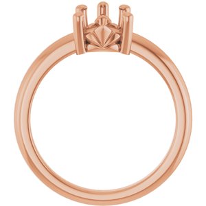 10K Rose Gold 10x7 mm Pear Ring Mounting – image 4