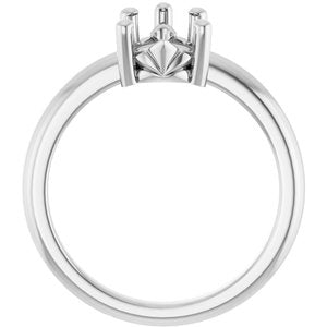 10K White Gold 10x7 mm Pear Ring Mounting – image 4