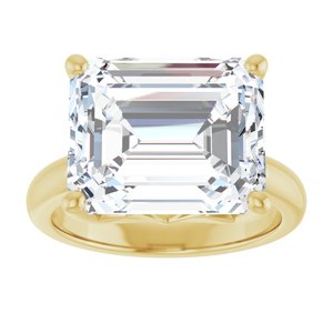 18K Yellow Gold 13x11 mm Emerald Ring Mounting – image 5