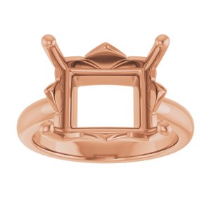 10K Rose Gold 13x11 mm Emerald Ring Mounting – image 6