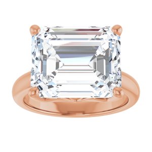 14K Rose Gold 13x11 mm Emerald Ring Mounting – image 5