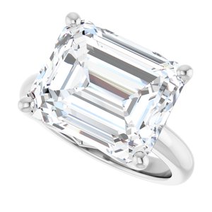 18K Palladium White Gold 13x11 mm Emerald Ring Mounting – image 8