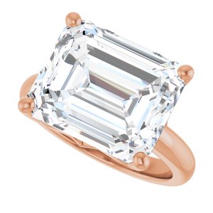 14K Rose Gold 13x11 mm Emerald Ring Mounting – image 8
