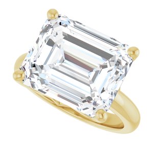 18K Yellow Gold 13x11 mm Emerald Ring Mounting – image 8