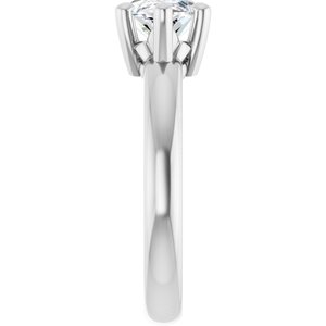 18K Palladium White Gold 13x6.5 mm Marquise Ring Mounting – image 7