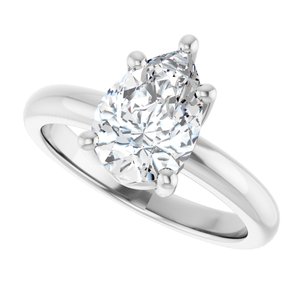 18K Palladium White Gold 10x7 mm Pear Ring Mounting – image 8