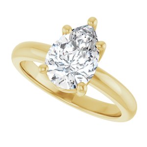 18K Yellow Gold 10x7 mm Pear Ring Mounting – image 8