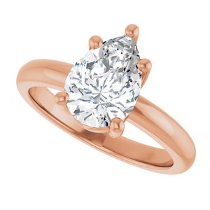 18K Rose Gold 10x7 mm Pear Ring Mounting – image 8