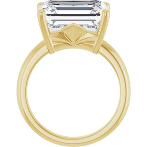 10K Yellow Gold 13x11 mm Emerald Ring Mounting – image 3