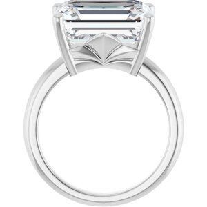 10K X1 White Gold 13x11 mm Emerald Ring Mounting – image 3