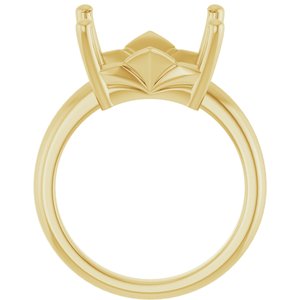 18K Yellow Gold 13x11 mm Emerald Ring Mounting – image 4