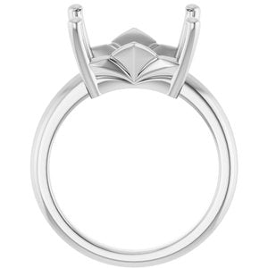 Sterling Silver 13x11 mm Emerald Ring Mounting – image 4