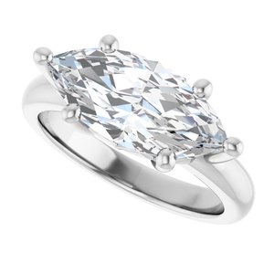 18K Palladium White Gold 15x7 mm Marquise Ring Mounting – image 8