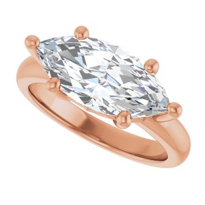10K Rose Gold 15x7 mm Marquise Ring Mounting – image 8