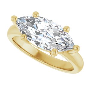 14K Yellow Gold 15x7 mm Marquise Ring Mounting – image 8