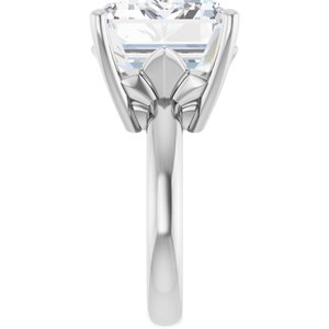 18K White Gold 18x13 mm Emerald Ring Mounting – image 7