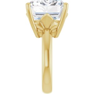 18K Yellow Gold 18x13 mm Emerald Ring Mounting – image 7