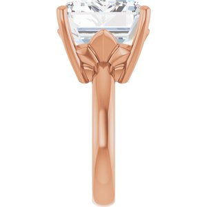 10K Rose Gold 18x13 mm Emerald Ring Mounting – image 7