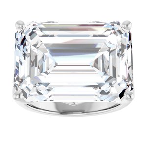 18K Palladium White Gold 18x13 mm Emerald Ring Mounting – image 5