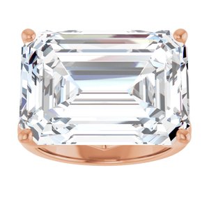 10K Rose Gold 18x13 mm Emerald Ring Mounting – image 5