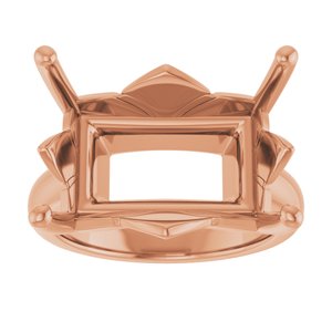 14K Rose Gold 18x13 mm Emerald Ring Mounting – image 6