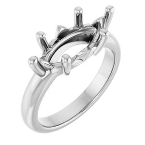18K Palladium White Gold 15x7 mm Marquise Ring Mounting – image 2