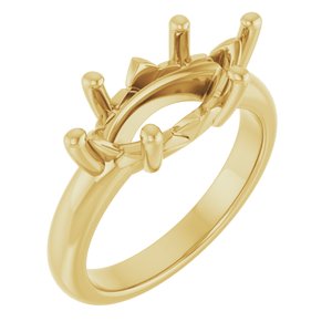 18K Yellow Gold 15x7 mm Marquise Ring Mounting – image 2